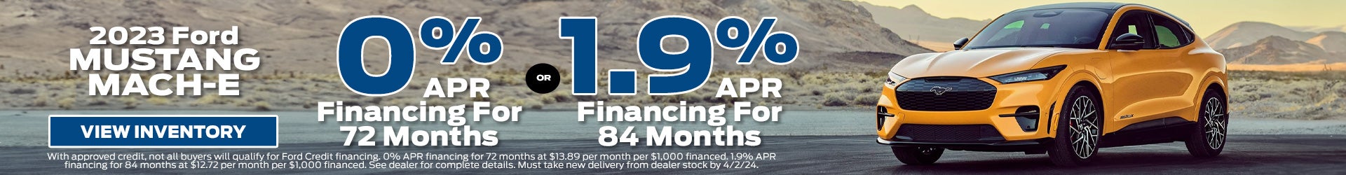 0% FINANCING FOR 72 MONTHS OR 1.9% FOR 82 MONTHS